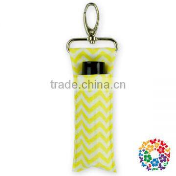 Red Chevron Fabric Cotton Chapstick Lip Balm Holder Handmade Fancy Key Holders photo-3
