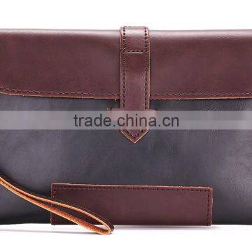 PU Leather Clutch Wallets Purse Handbag With Wristbelt