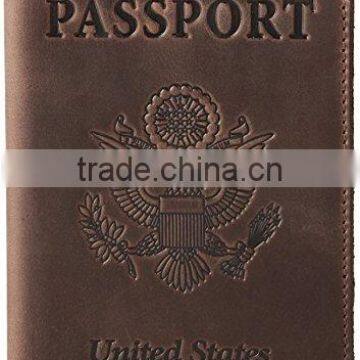 LOW Price High Quality Men Black Custom Genuine Leather Passport Holder COVER photo-2