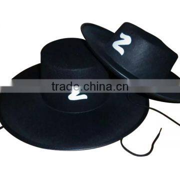 2017 New Charm Products Custom Black Wide Brim Wool Felt Top Hat Wholesale With Letter for Gentlemen Made in China photo-2