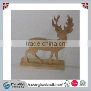 Wooden Reindeer Decoration Carved Wooden Reindeer & Coat Christmas Decoration