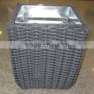 rattan flower pot with metal linner