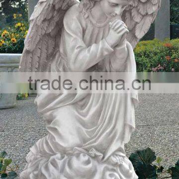 White Marble Angel statue with wing stone Carving