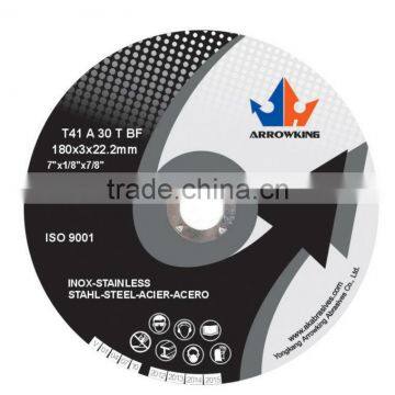 7''(180x3x22.2mm)T41 Flat Cutting Wheel for High-grade Steel/Hard Alloy Steel