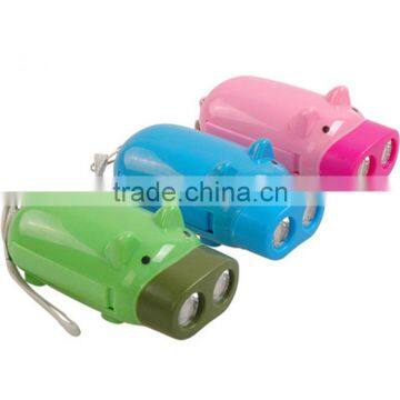 Custom Mini Cute Hand Pressure Automatic Power Generation Powerful Led Torch Flashlight photo-4