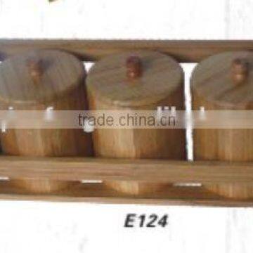 3PCS-Set Multi-Functional Bamboo Canister Set photo-3
