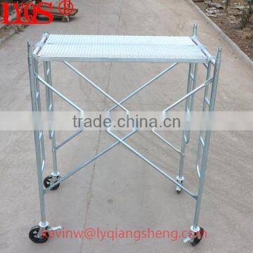 Portable scaffolding and walk through scaffolding frames