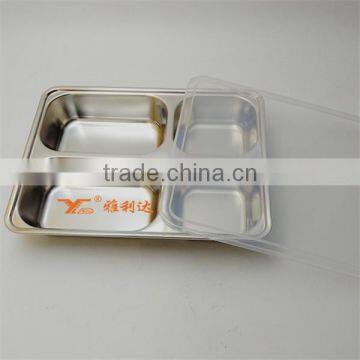 Eco-friendly Free Used Colorful Stainless Steel 4 Compartment Plate for Dinner photo-4