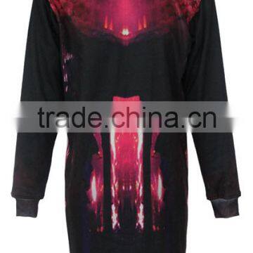 sublimation fashion long pullover women sweater dresses