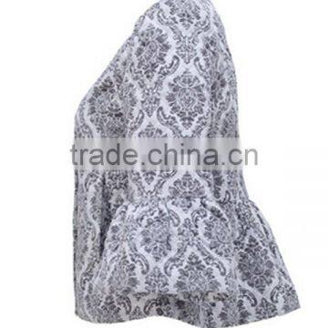 Trendy Fashion Pullover Short Style Peplum Blazer With Flared Sleeve photo-3