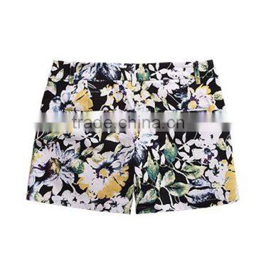 High Quality Ladies Casual Pants Fashion Best Price Fit Short Floral Printed Cotton Pants photo-2