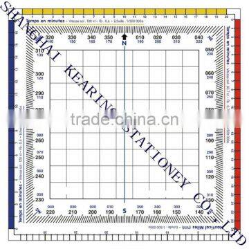 Kearing High Quality Flexible Plastic Grid Protractor for Trainning Student Square Aviation Protractor Plotter# KPP-4 photo-2