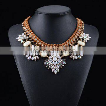 Fashion Women Rhinestone Gems Pendant Choker Necklaces photo-4