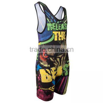 USA Cheap Custom Sublimated Wrestling Singlets for Children photo-3