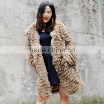 CX-G-A-180D 2017 New Desgin Women Raccoon Fur Winter Jacket Coat