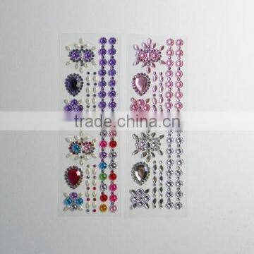 Set Of 4 Heart Star Stick On Self Adhesive Gems Colorful Rhinestones, Scrapbooking DIY Craft Acrylic Crystals photo-2