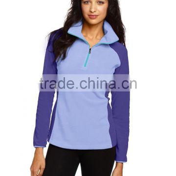 Women's new design performance polyester spandex Fleece 1/2 Zip pullover Jacket custom for sports and fitness, outdoor garment