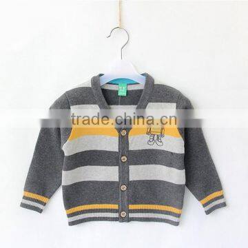 Baby woolen striped sweater cardigan