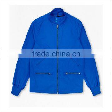 Custom Windbreaker Jacket Zip-up Cotton Twill Jacket In Blue photo-2