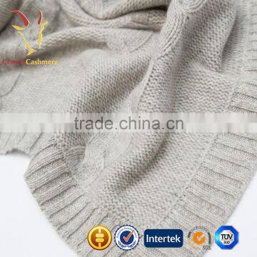 High Quality Solid Cabke Knit Baby Blanket For Winter photo-3