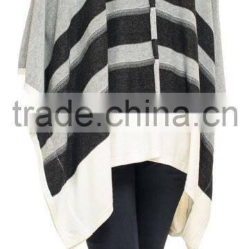 Women Knitted Pattern Fashion Cashmere Poncho Shawl photo-4