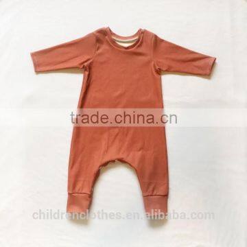 Wholesale boutique clothing 100% cotton brown long sleeve romper unique baby boy names images