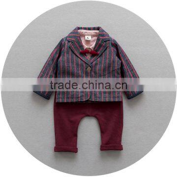 S17747A Autumn Kids Clothing Wholesale Price Three-piece Boys Gentleman Sets photo-2