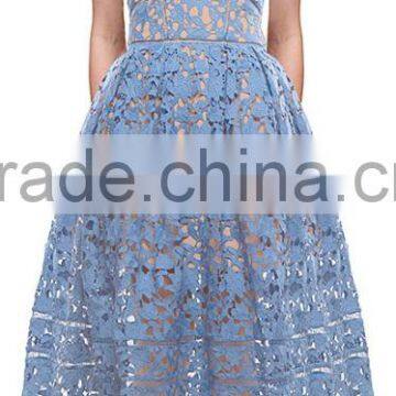 2016 New Handmade White Red Sexy Deep V-neck Flower Lace Dress Runway Elegant Dresses Hollow Out Long Dress Shoulder-Straps photo-5