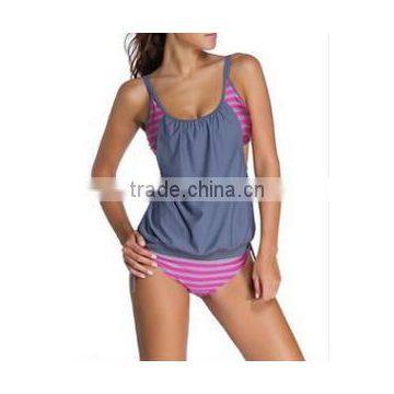 EY0039A Vertical Stripe Print Straps Short Bodysuit for Swimming Wear Sexy Beach Clothes photo-6