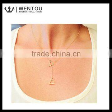 Wholesale Simple Design Geometric Triangulation Short Necklace photo-3