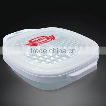 Grate & Stow Grater With Container - Includes a Multi-function Stainless Steel Grater, Clear Plastic Compact Container and Lid photo-3