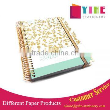 Greyboard cover spiral planner custom, personal diary planner with gold corner