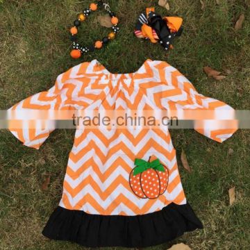 girls pumpkin dress kids boutique dress chervon girls halloween dress set toddler halloween dress set cheap Children Set dresses