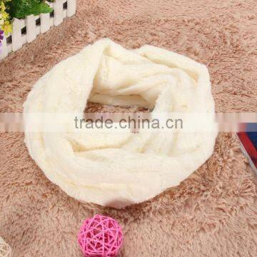 New fashion wave print imitation ladies rabbit fur infinity scarf