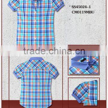 2016 New Fashionable 100% Cotton Checked Kids Shirts photo-3