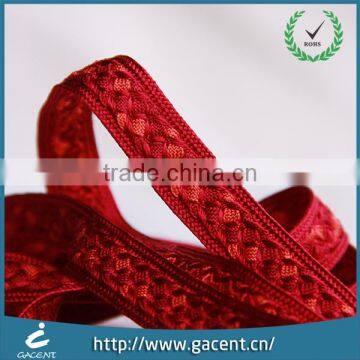 Soft flexible garment jacquard bias piping ribbon