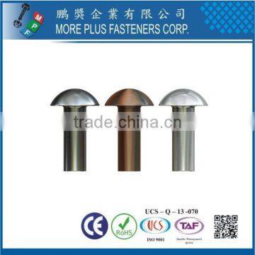 Taiwan Stainless Steel 18-8 Chrome Plated Steel Nickel Plated Steel Copper Brass DIN6791 DIN660 Semi-Tubular and Solid Rivet photo-5