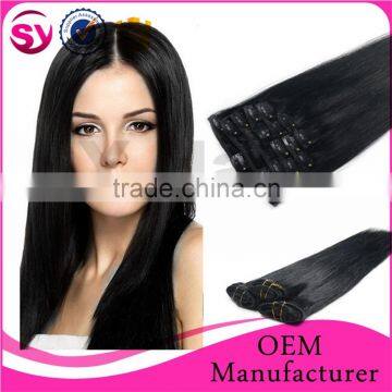 Hot Selling!!!Unprocessed Virgin Remy 100 Human Hair, Hair Clip, Clip In Hair Extensions For Black Women