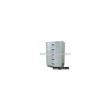 TB001S Multilevel Industrial Utility Storage Cart with Drawers and Grain Finish