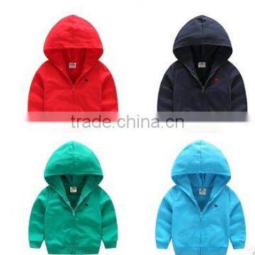 Autumn Kids Clothing Wholesale solid Pattern Coat With Cap Cotton Children Clothe For Boys