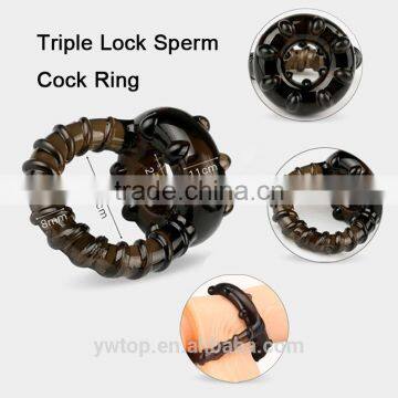 Male Penis Ring Triple Lock Sperm Time Delay Cock Rings Ball Stretcher Chastity Belt Sex Toys