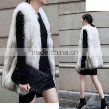 YR205 Europe Hot Selling Winter Real Raccoon Fur Vest/Dyed Hand Knitted Fur Vest