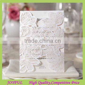 Elegant Laser Cut Pocket Wedding Invitation Card Lined Envelope