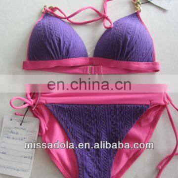 Sweety Purple and Pink Seamed Bikini