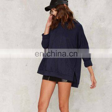 Ladies Oversized Silhouette Classic Pocket Slit Sweatshirt photo-4
