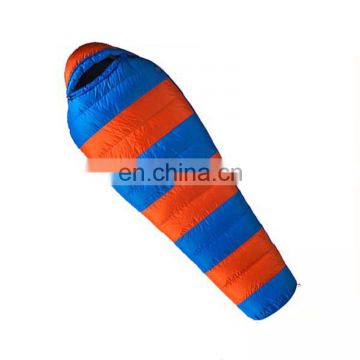 mixed color shell down sleeping bag for camping use