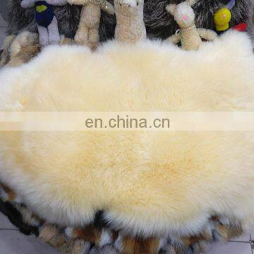 Home use AUSTRALIAN light yellow real sheepskin rug