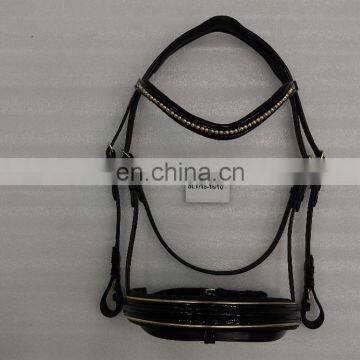 patent leather pearl browband horse bridle