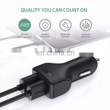 24W 4.8A Aukey Car Charger, Aukey Dual Port Car Charger for IPhone 6S photo-3