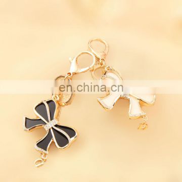 High quality Crystal charm cute bowknot shaped shape key chains MCA-0264